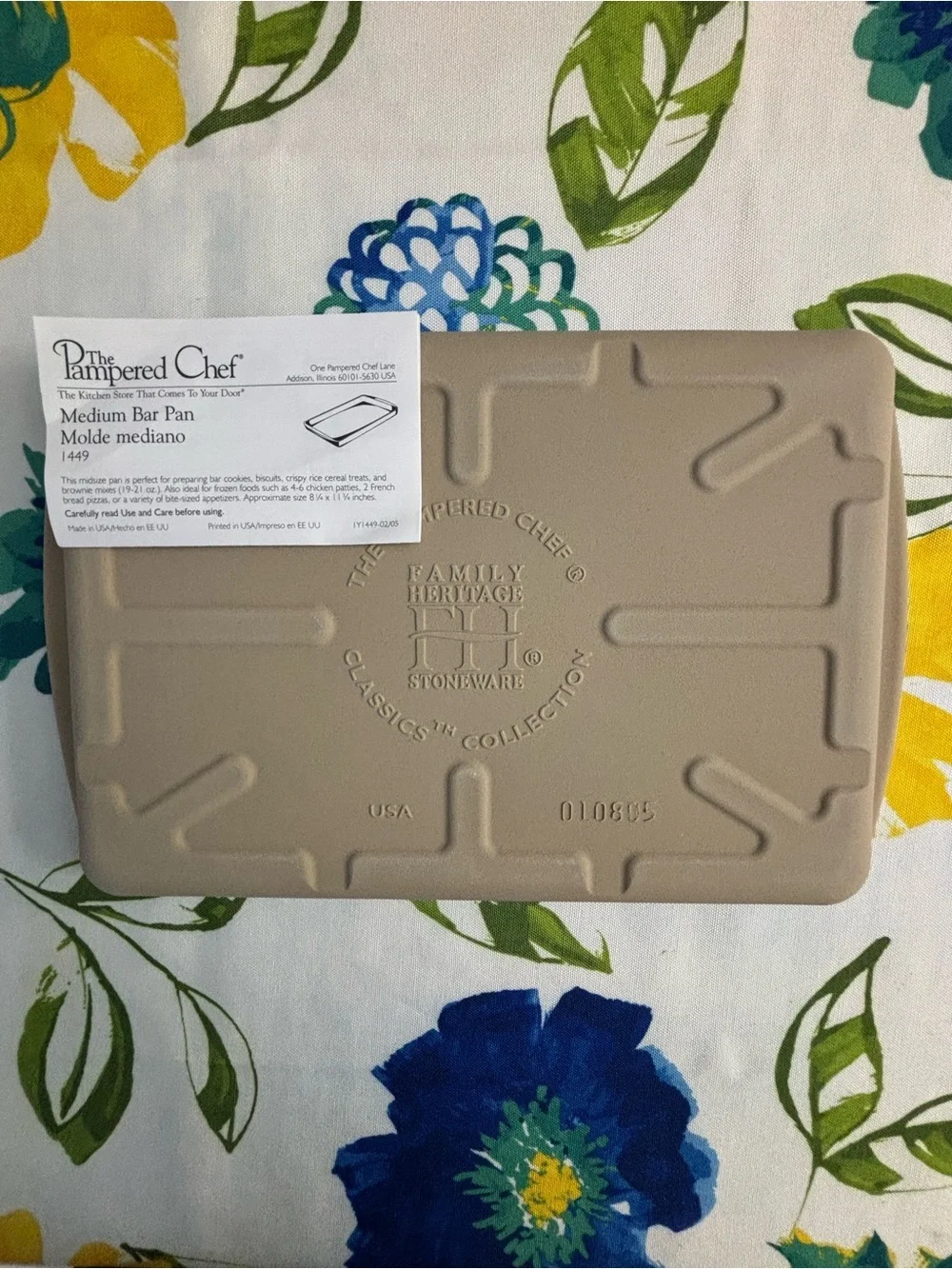 Pampered Chef Classics Collection Stoneware Medium Bar Pan 1449 Family Heritage
